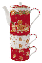Načítať obrázok do zobrazovača galérie, Porcelánový set - čajník s dvomi šálkami - FANCY GINGERBREAD - 500 ml + 2 x 240 ml