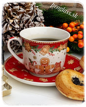 Načítať obrázok do zobrazovača galérie, Porcelánová šálka s podšálkou FANCY GINGERBREAD - 400 ml