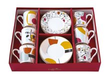 Načítať obrázok do zobrazovača galérie, Porcelánový set šálok s podšálkou - MODERNISM - 100 ml - 6 kusov