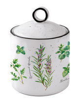 Načítať obrázok do zobrazovača galérie, Porcelánová dóza s vrchnákom HERBARIUM - ø 9 x 13 cm, ø 10.5 x 15.5 cm