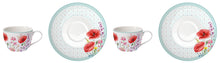 Načítať obrázok do zobrazovača galérie, Porcelánová sada šálok s podšálkou LÉS COQUELICOTS - 110 ml, 240 ml