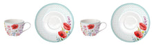 Načítať obrázok do zobrazovača galérie, Porcelánová sada šálok s podšálkou LÉS COQUELICOTS - 110 ml, 240 ml