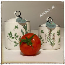 Načítať obrázok do zobrazovača galérie, Porcelánová dóza s vrchnákom HERBARIUM - ø 9 x 13 cm, ø 10.5 x 15.5 cm