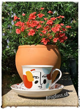 Načítať obrázok do zobrazovača galérie, Porcelánová šálka s podšálkou MODERNISM - 400 ml