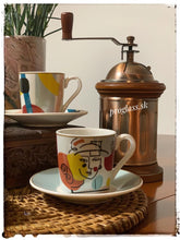 Načítať obrázok do zobrazovača galérie, Porcelánový set šálok s podšálkou - MODERNISM - 100 ml - 6 kusov