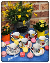 Načítať obrázok do zobrazovača galérie, Porcelánový set šálok s podšálkou - MODERNISM - 100 ml - 6 kusov