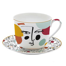 Načítať obrázok do zobrazovača galérie, Porcelánová šálka s podšálkou MODERNISM - 400 ml