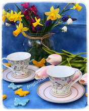 Načítať obrázok do zobrazovača galérie, Porcelánový set šálok s podšálkou BIRDS MELODY - 80 ml - 2 kusy
