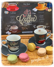 Načítať obrázok do zobrazovača galérie, Porcelánový set šálok na espresso s podšálkou IT&#39;S COFFEE TIME - 90 ml - 2 kusy
