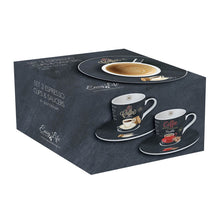 Načítať obrázok do zobrazovača galérie, Porcelánový set šálok na espresso s podšálkou IT&#39;S COFFEE TIME - 90 ml - 2 kusy
