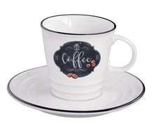 Načítať obrázok do zobrazovača galérie, Porcelánová šálka s podšálkou KITCHEN BASICS - 300 ml
