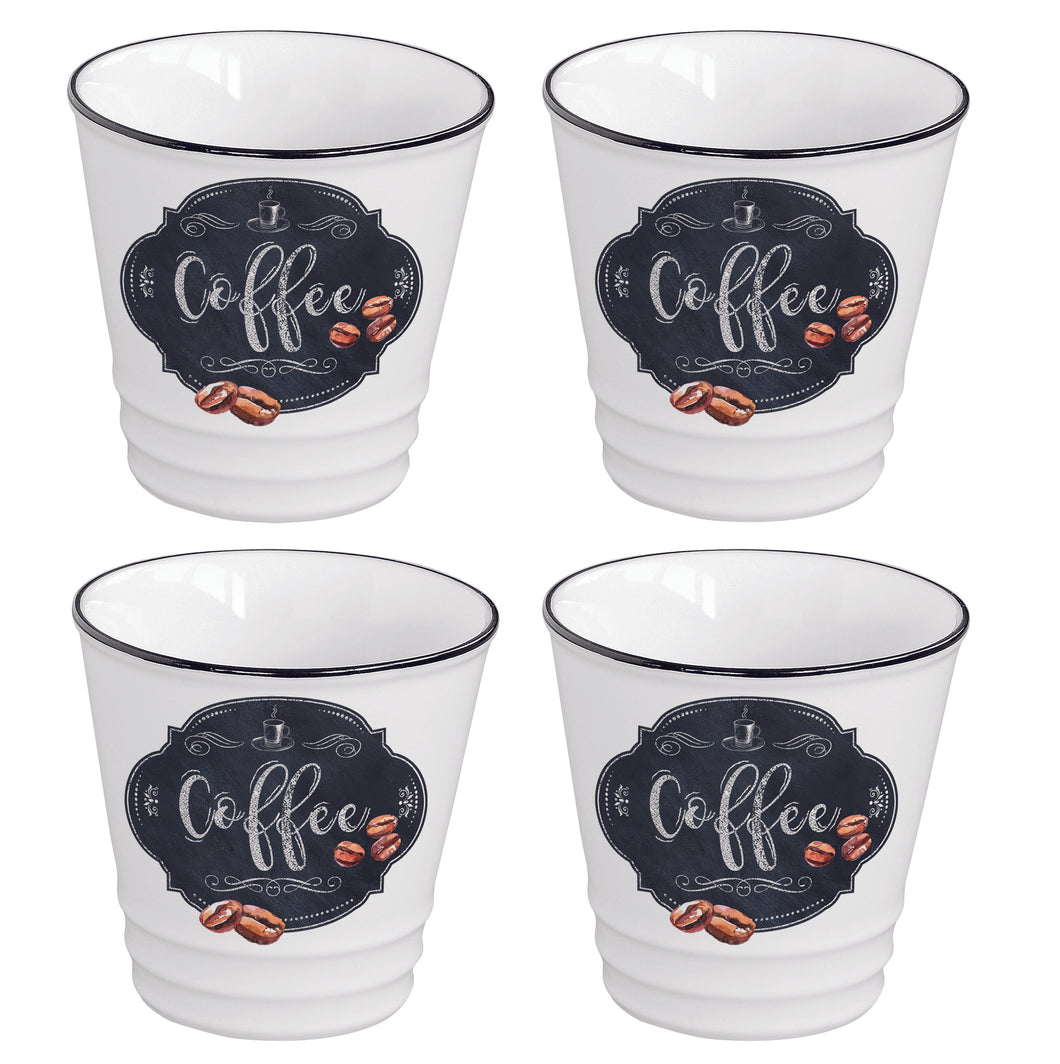 Porcelánový set šálok piccolo KITCHEN BASICS - 100 ml - 4 kusy