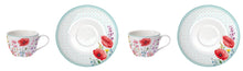 Načítať obrázok do zobrazovača galérie, Porcelánová sada šálok s podšálkou LÉS COQUELICOTS - 110 ml, 240 ml
