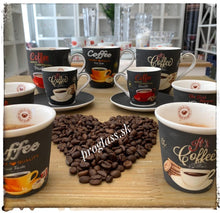 Načítať obrázok do zobrazovača galérie, Porcelánový set šálok na espresso s podšálkou IT&#39;S COFFEE TIME - 90 ml - 2 kusy
